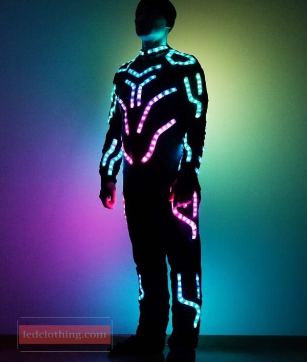 Rainbow rave outfit Led clothing